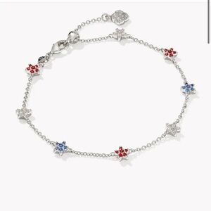 NWT- Kendra Scott Sierra Star Silver Crystal Delicate Chain Bracelet